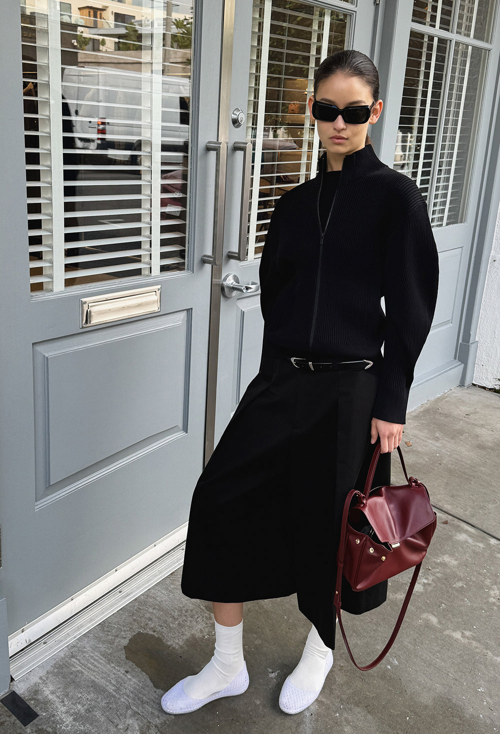 High-density Knit Top Black