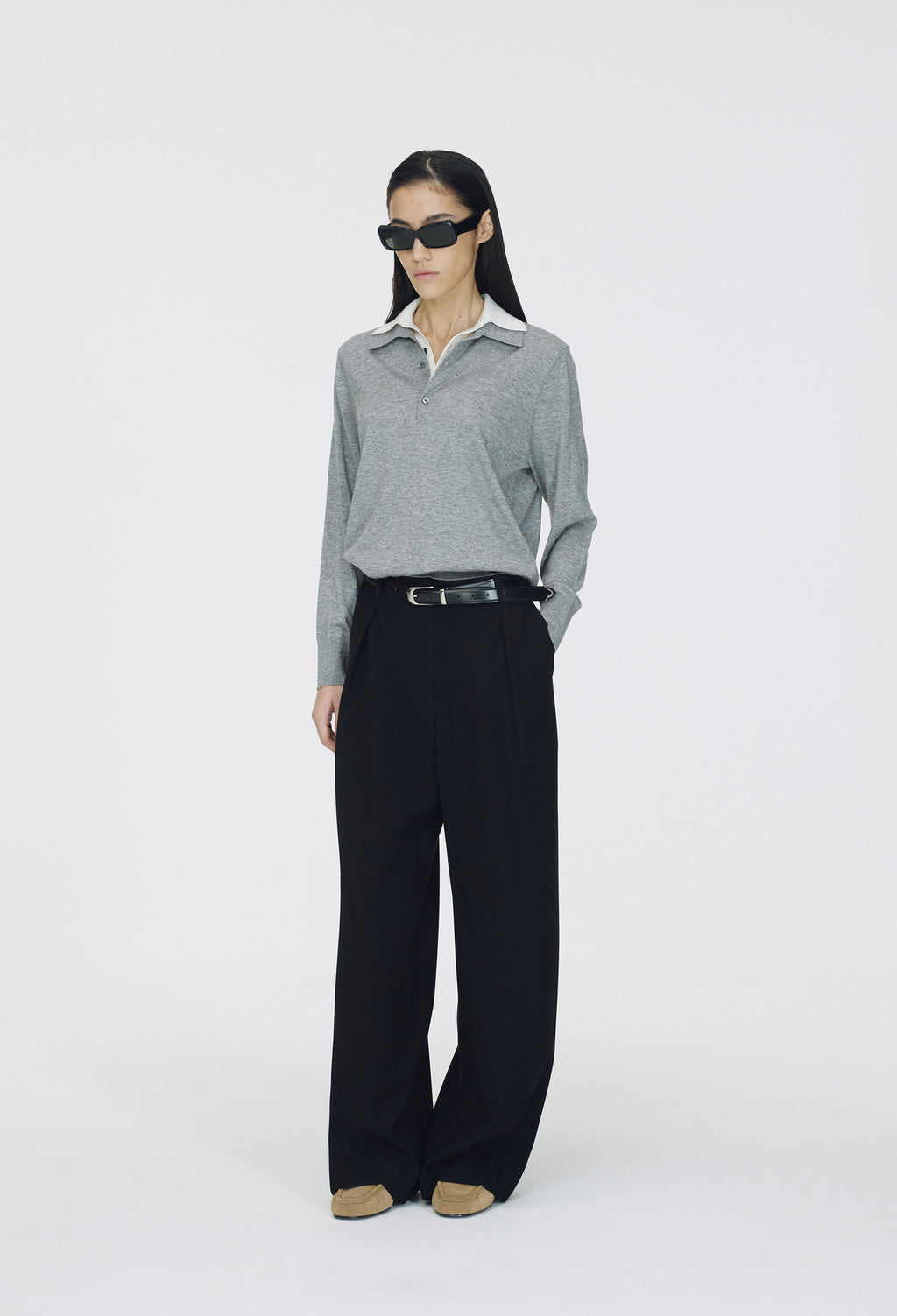 Spring Wool Pique Knit Gray