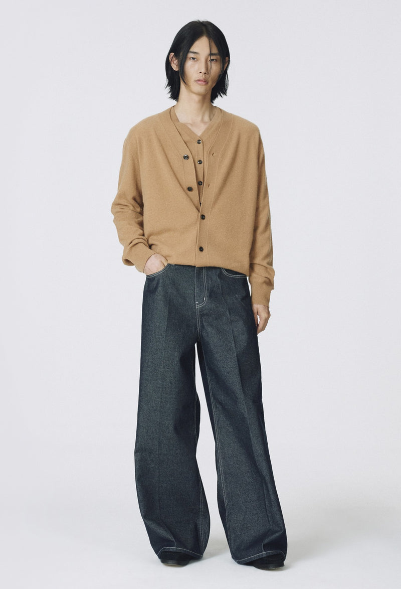 Cashmere 100 Boy Cardigan Camel