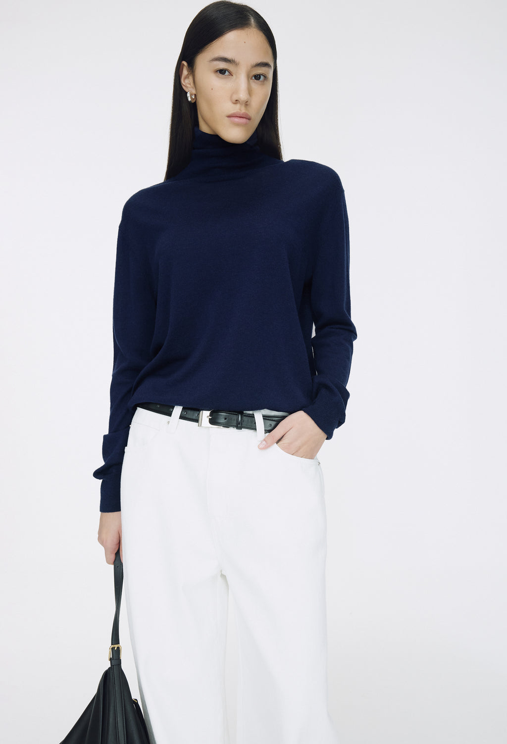 Washable Wool 100 Polar Knit Navy