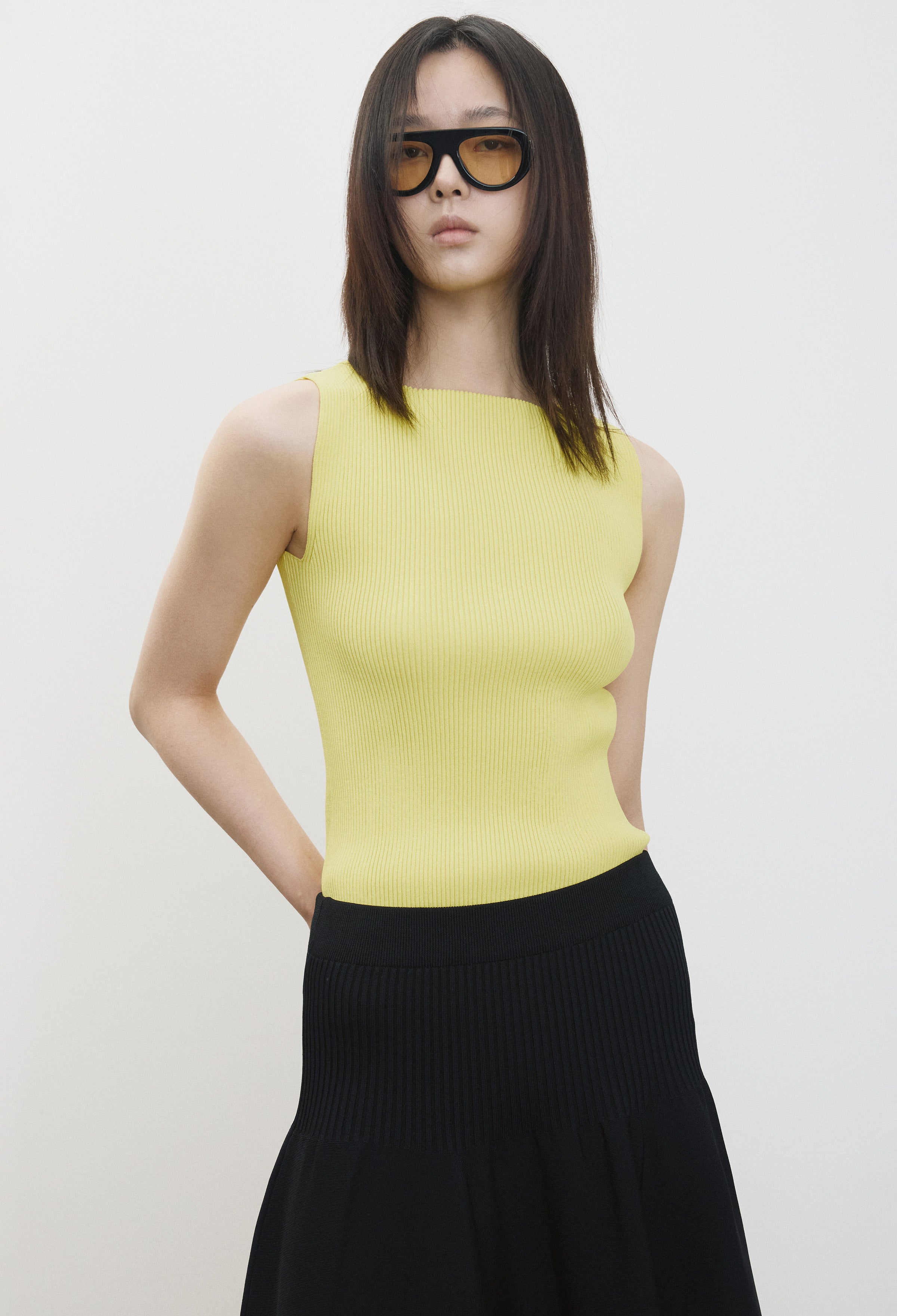 High-density Knit Top Yellow