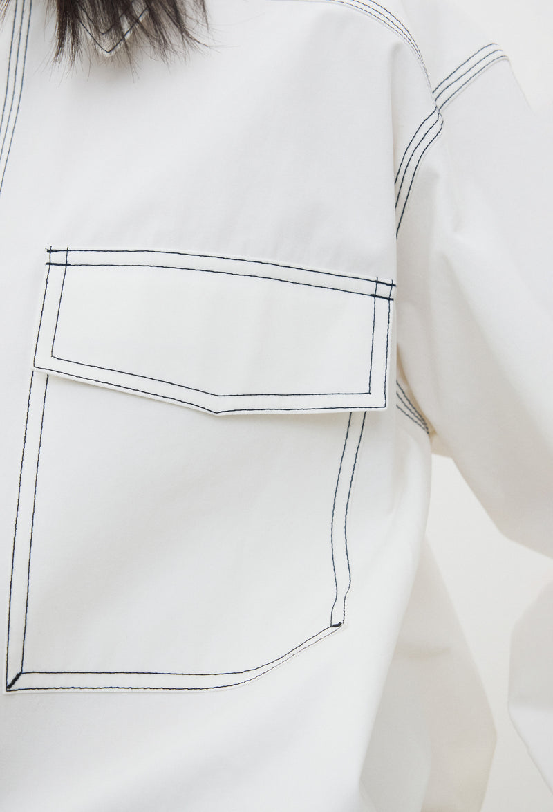 Stitch Pocket Shirt White