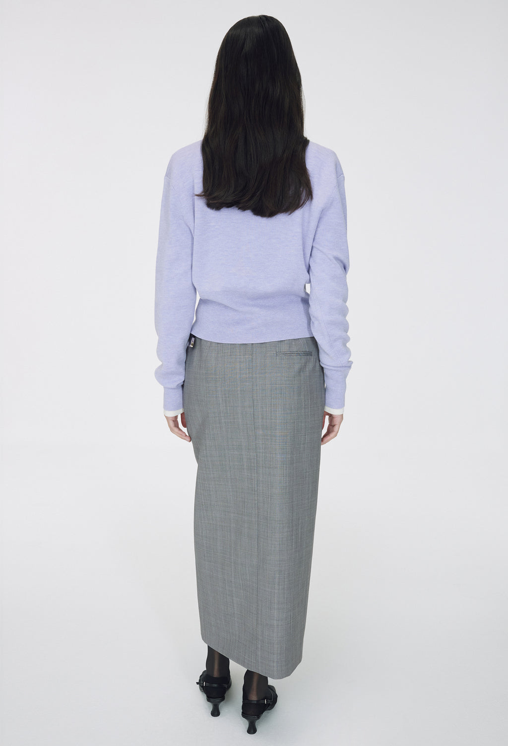 Spring Wool Cardigan Lavender