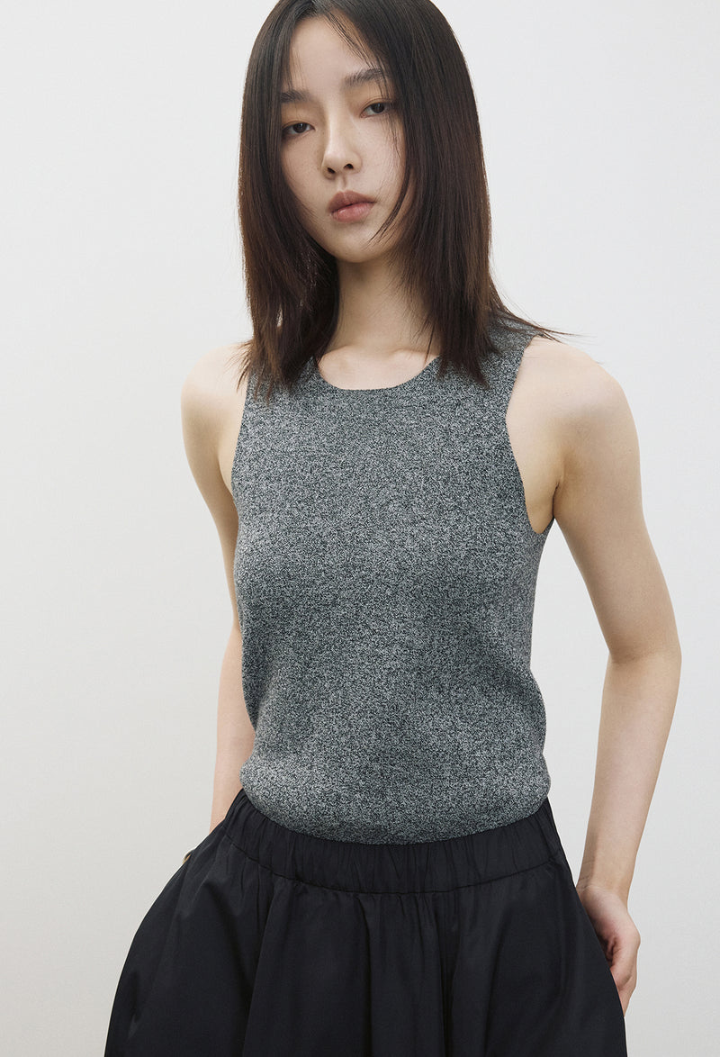 워셔블 울코튼 커브드 탑 멜란블랙