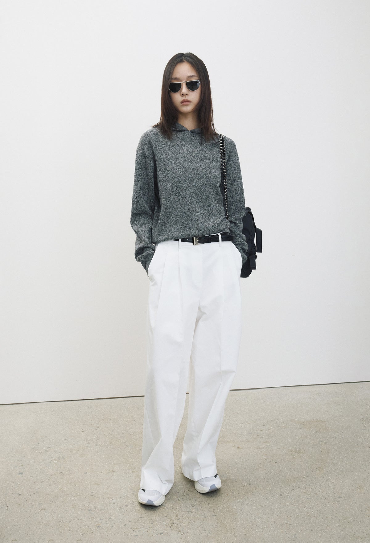 Cotton Wide Trousers White
