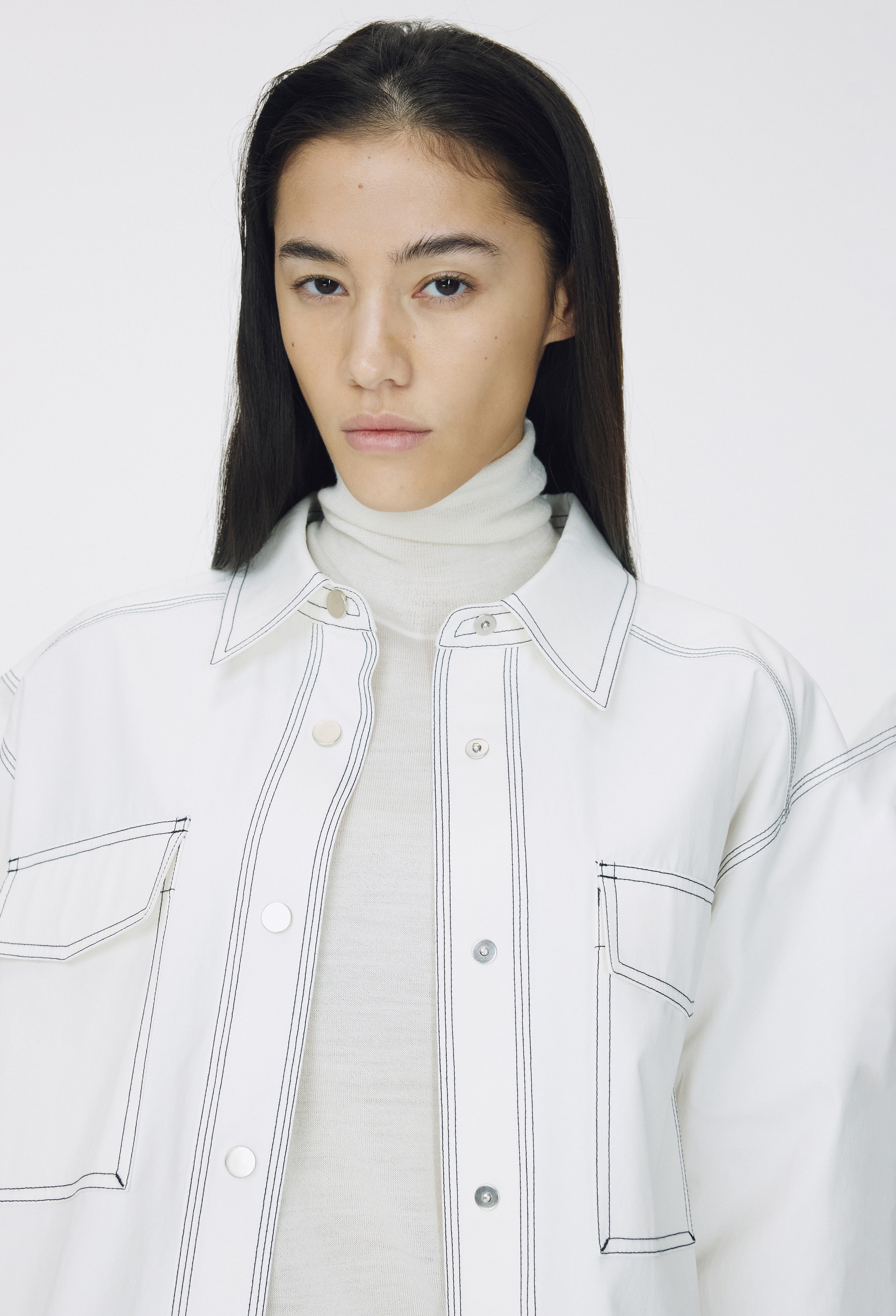 Stitch Pocket Shirt White