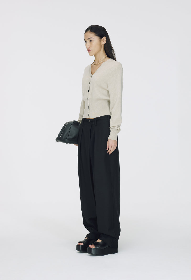 Wool Wrap Trousers Black