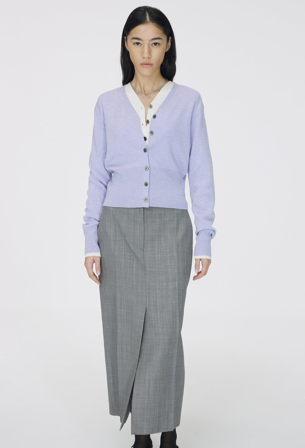 Spring Wool Cardigan Lavender