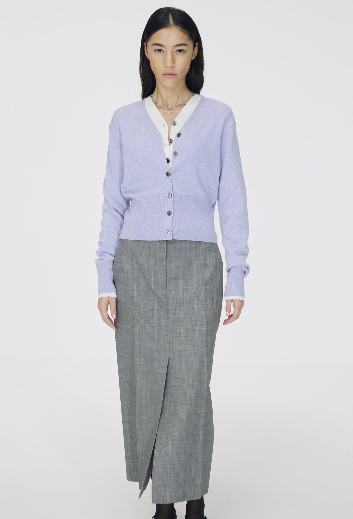 Spring Wool Cardigan Lavender