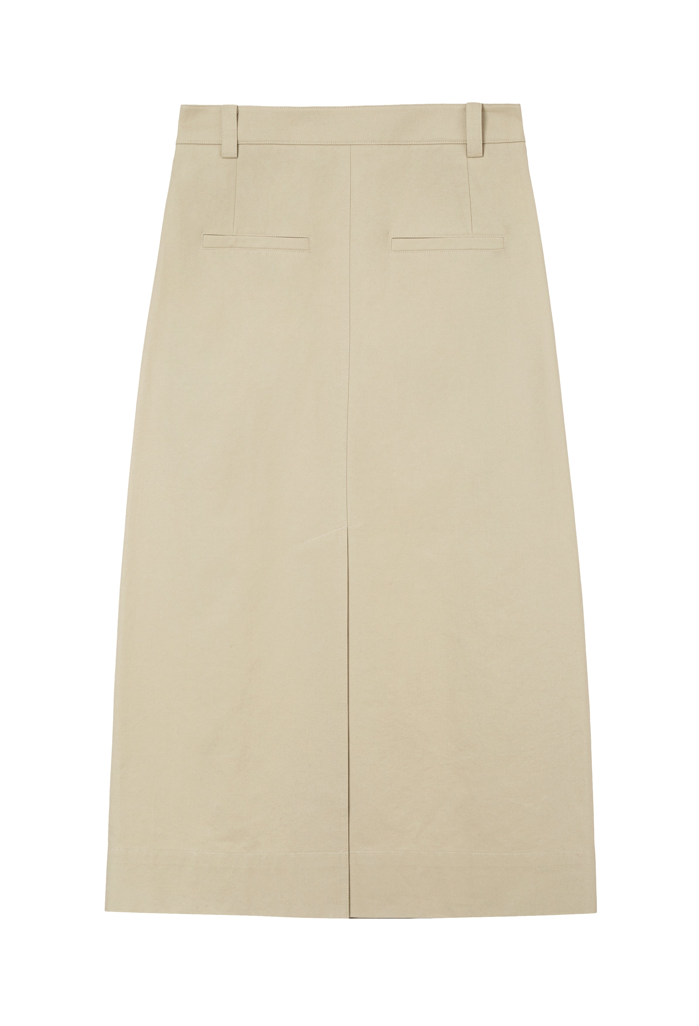 Cotton Tuck Skirt Beige