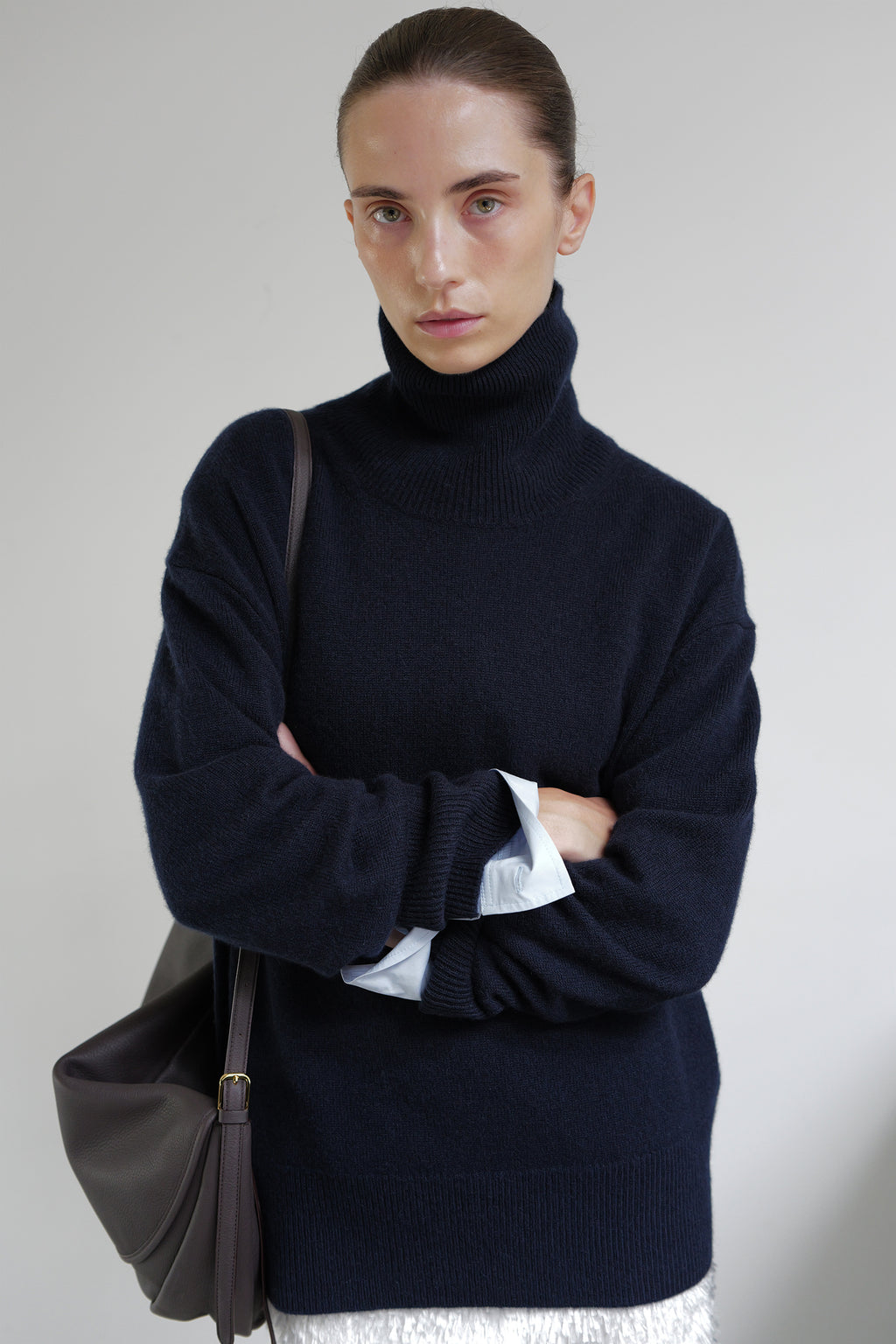 Cashmere 100% Turtleneck Knit Navy