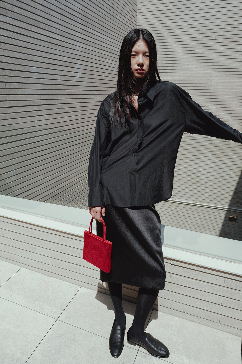 Belted Sheer Shirt Black