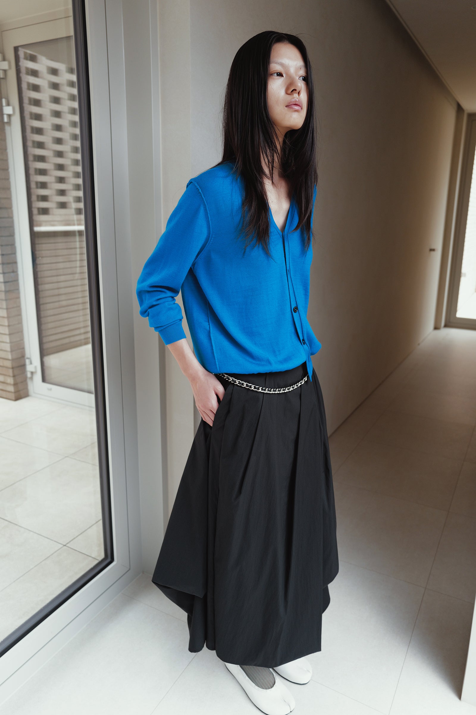 Washable 100% Wool Detail Cardigan Aqua Blue