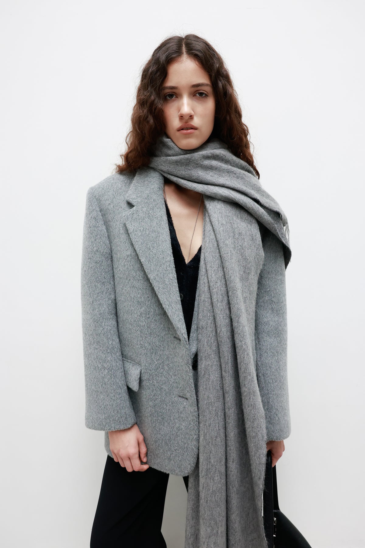 Combi Lambswool Muffler Gray