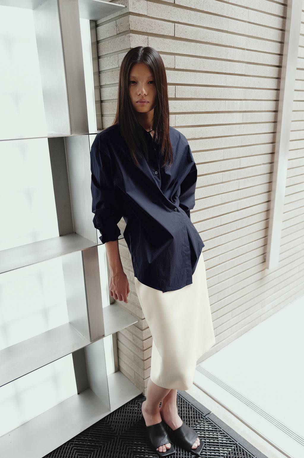 Epoch Cotton Shirt Navy