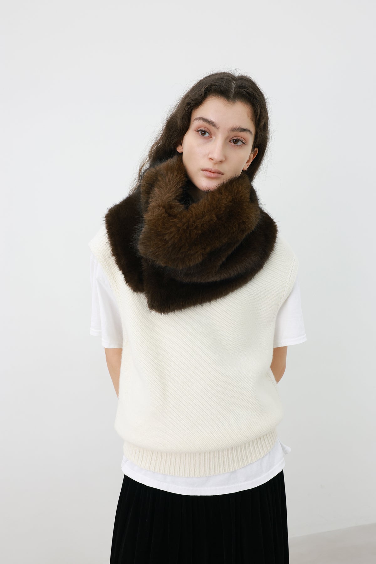 Merino Wool 100 Vest Ivory