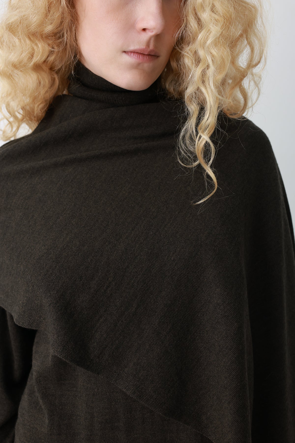 Wool blend knit dress khaki