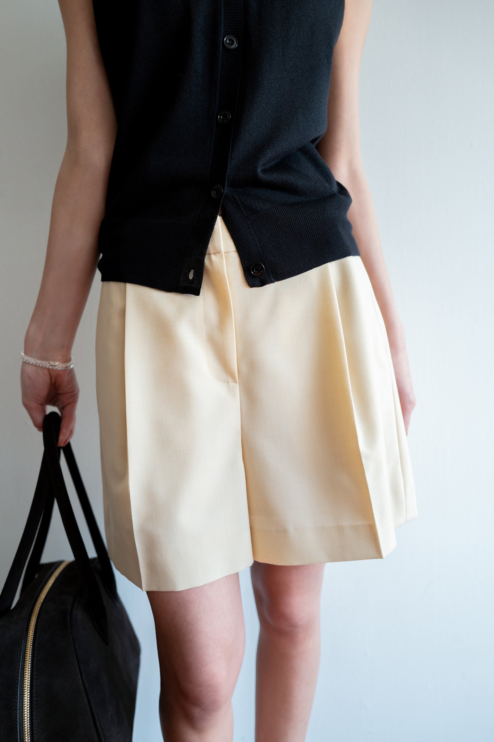 Clear Wool Shorts Butter