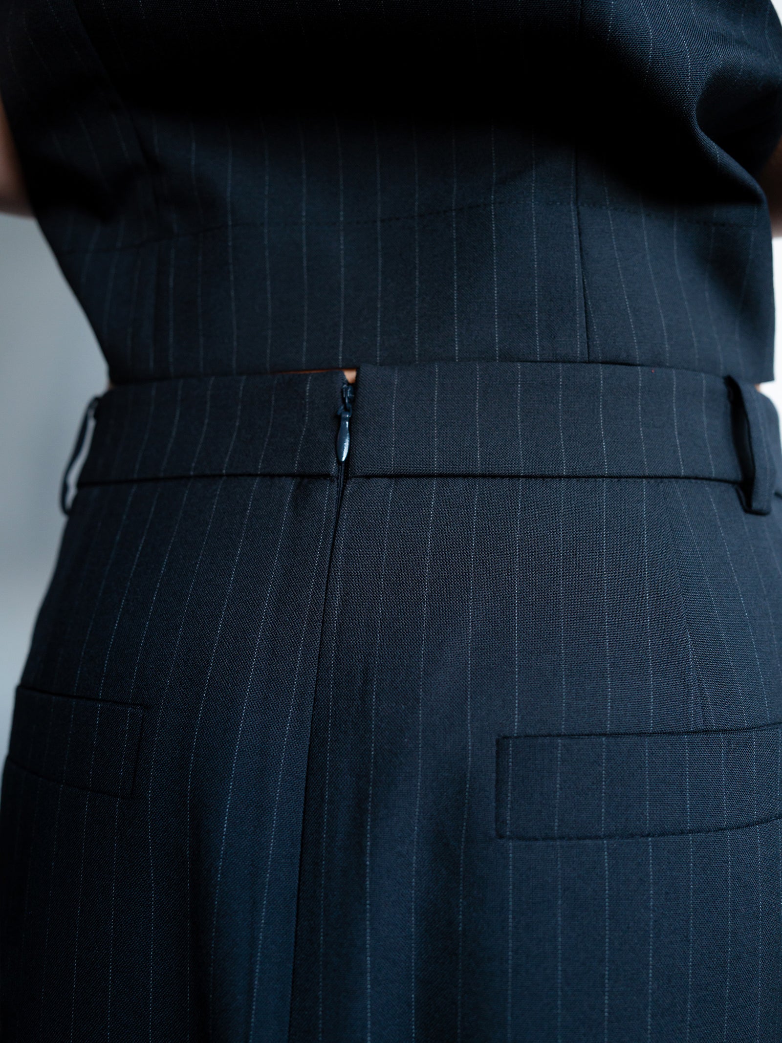 Tilted Pencil Skirt Navy