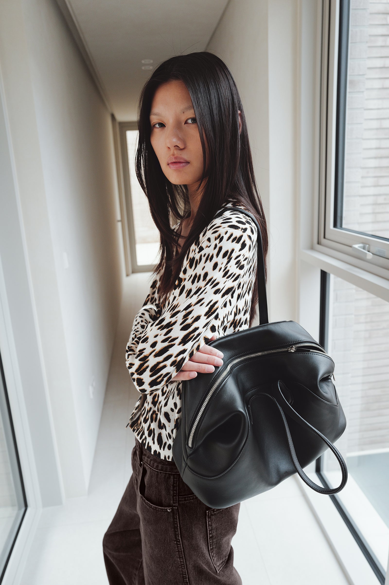 Leopard knit cardigan