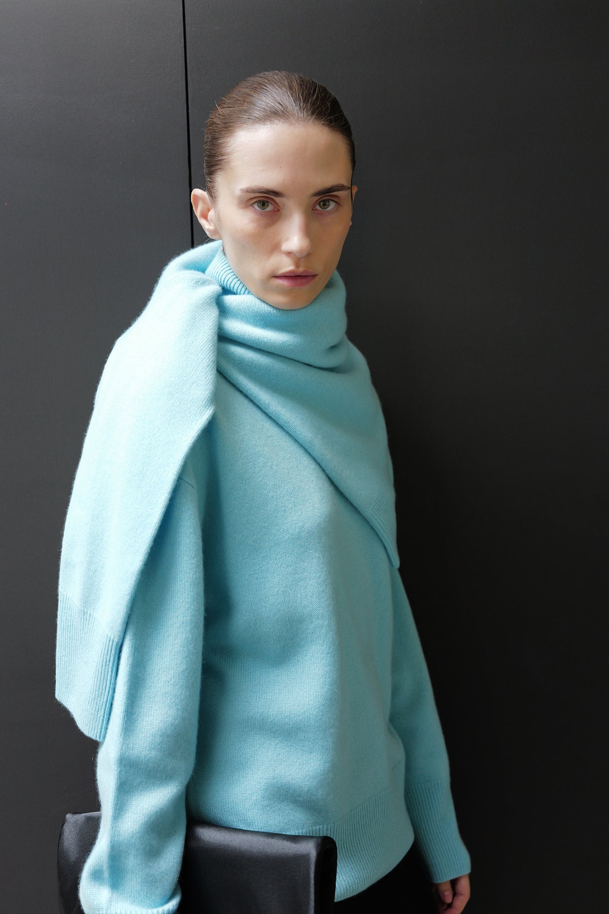 Cashmere 100 Turtleneck Knit Mint Blue