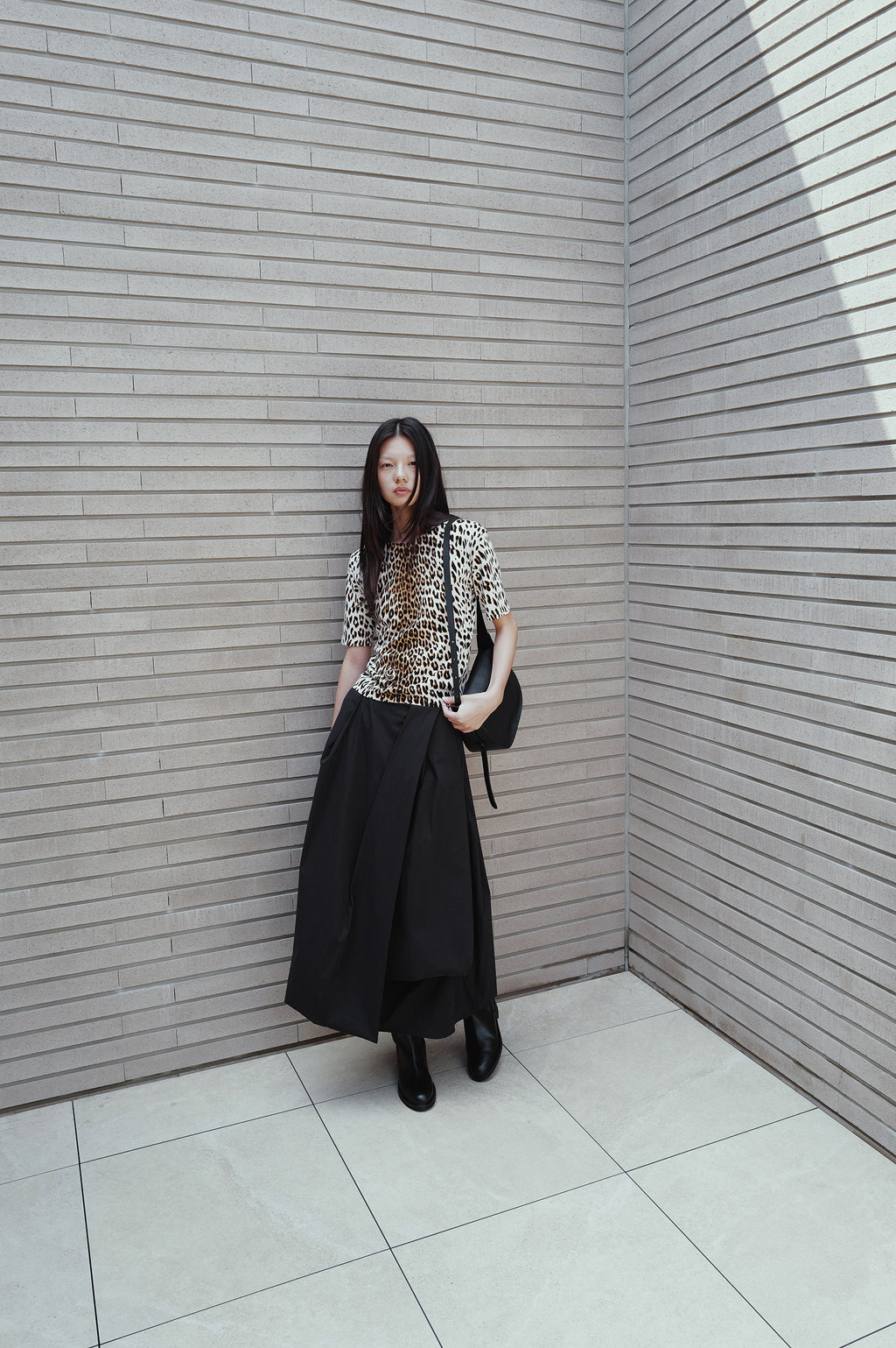 Leopard knit pullover