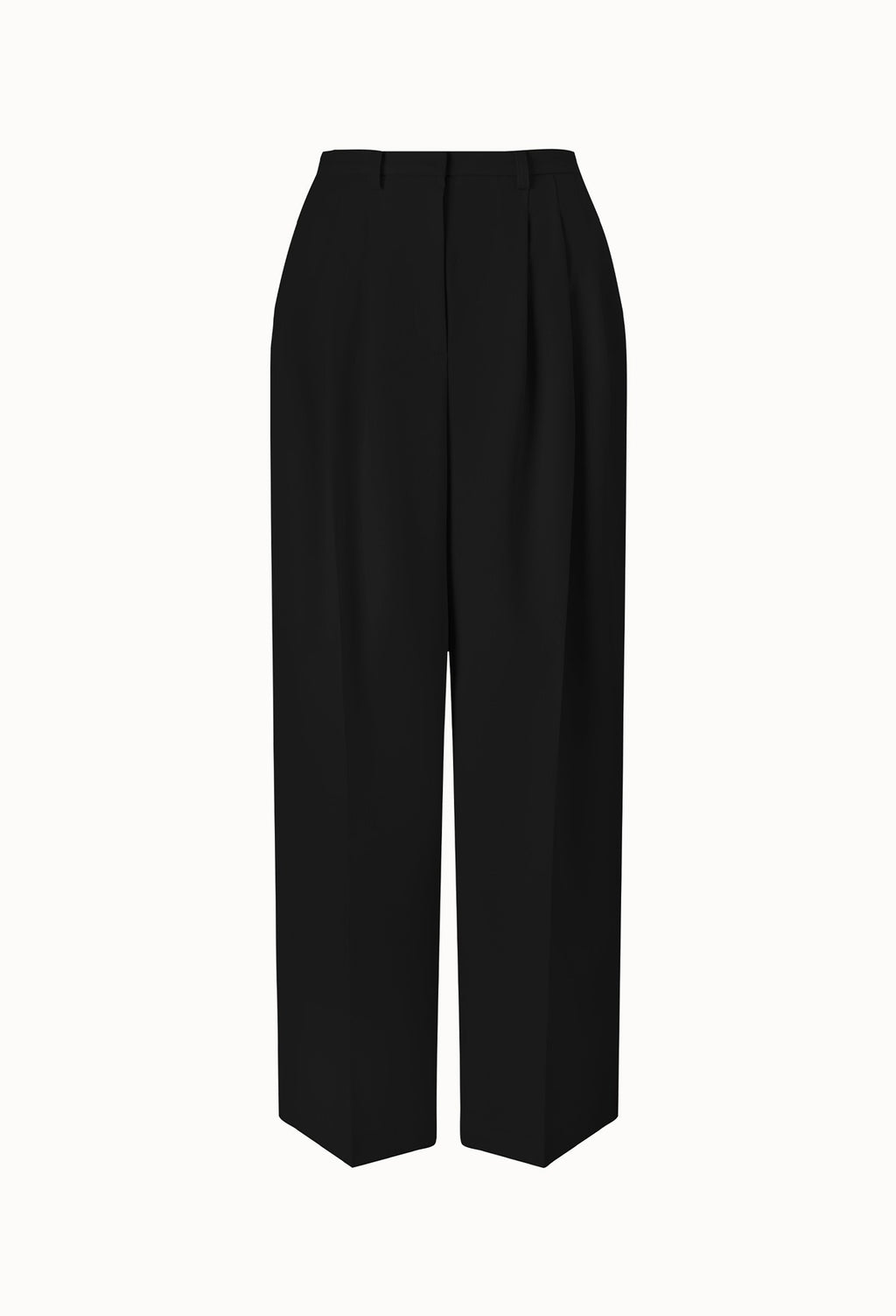 턱 와이드 트라우저 - 블랙