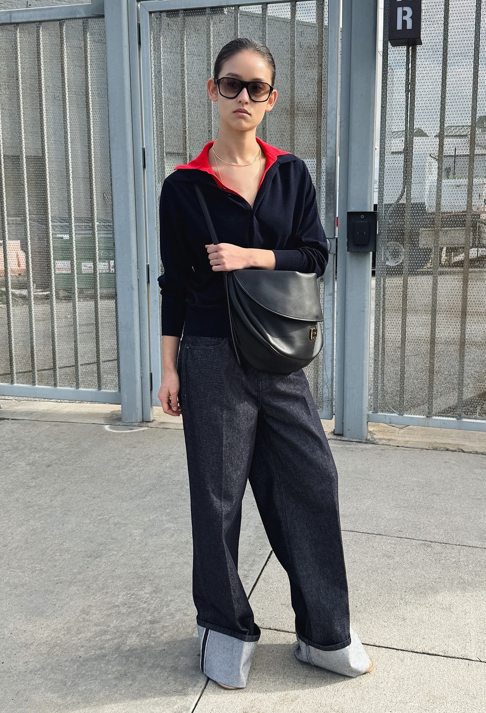 Spring Wool Pique Knit Navy