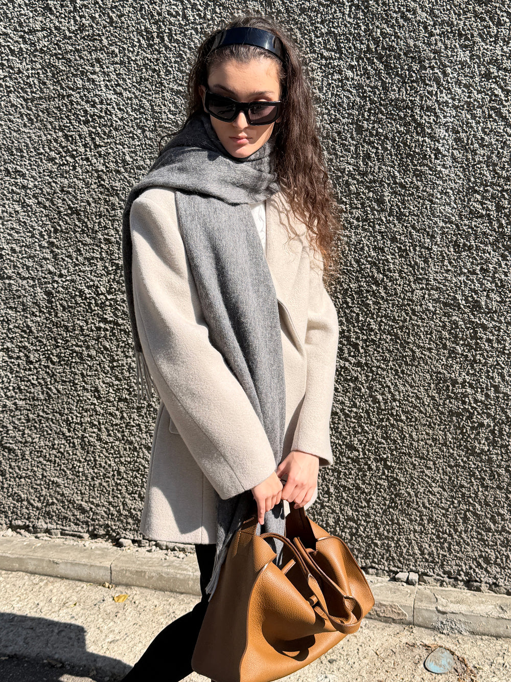 Hourglass Silhouette Coat Ecru