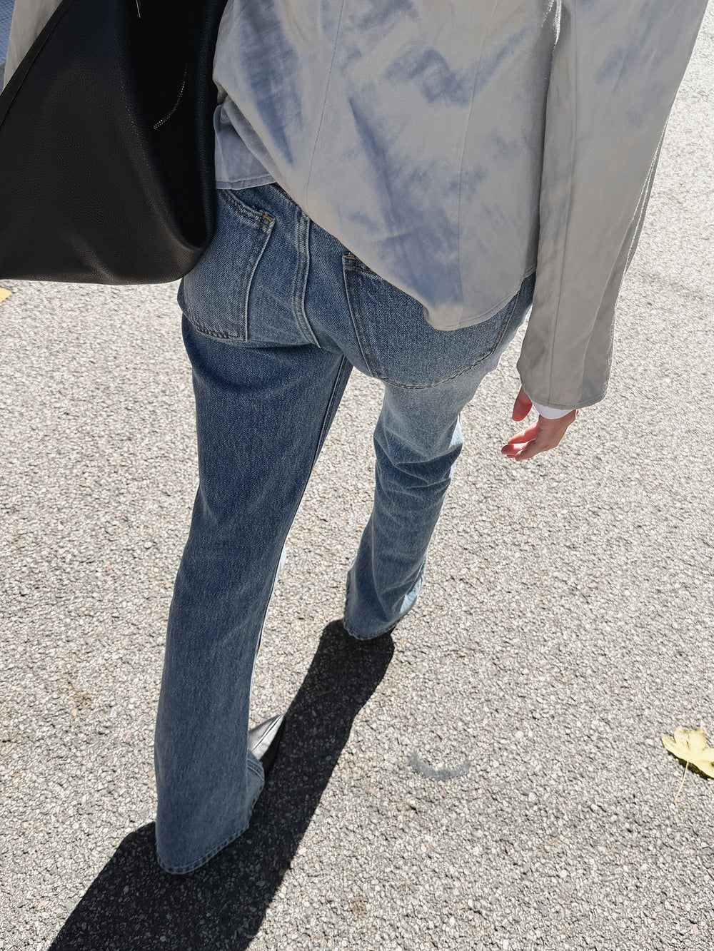 스틸 셔링 블라우스 실버그레이