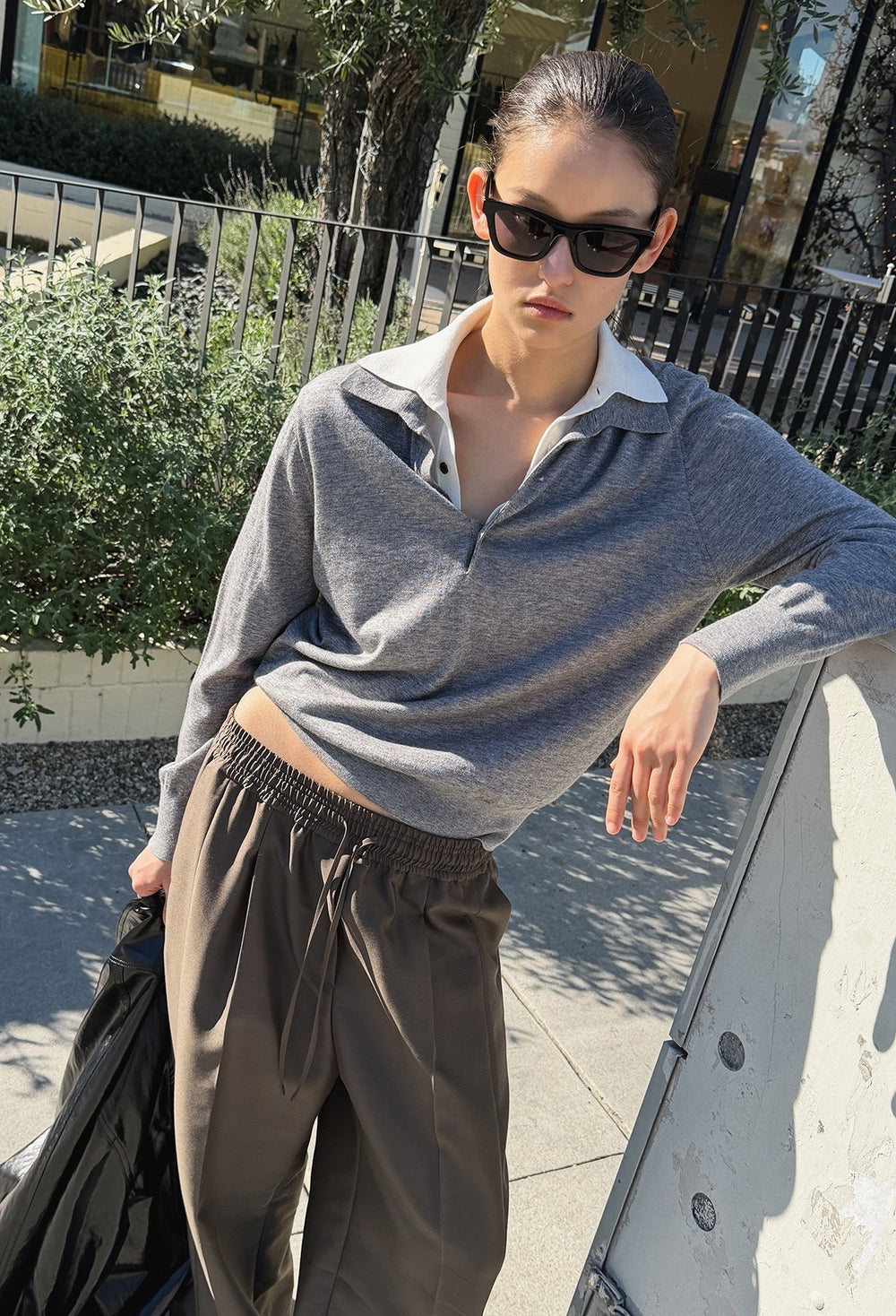 Spring Wool Pique Knit Gray