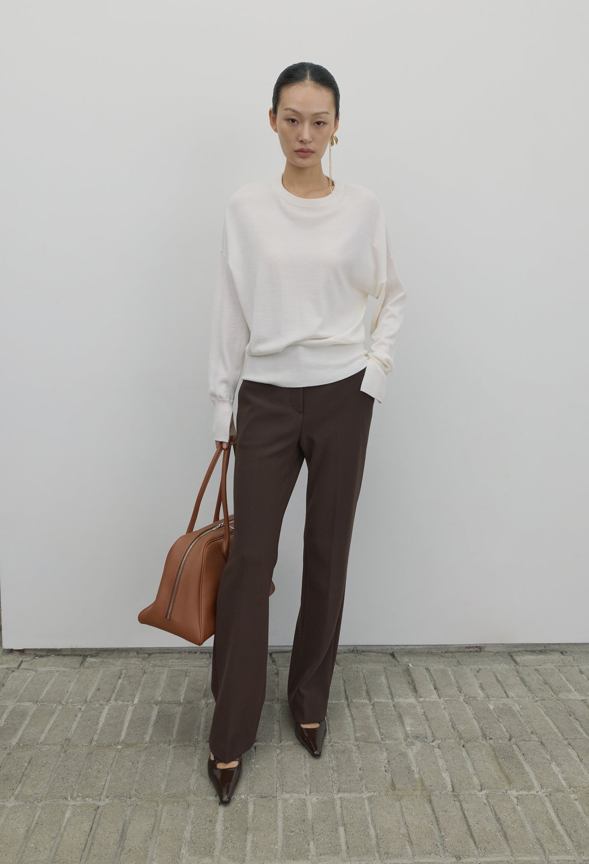 [리퍼브] 25FW 고밀도 슬림핏 팬츠 브라운
