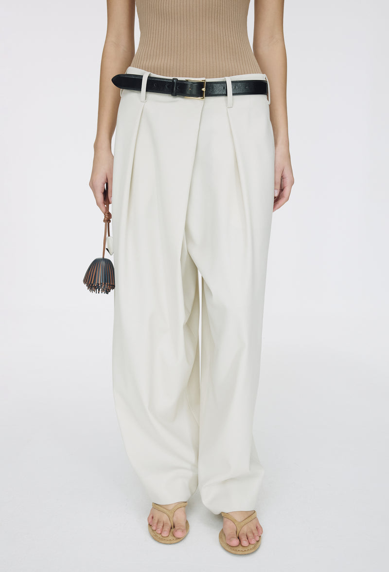 Wool Wrap Trousers Light Beige