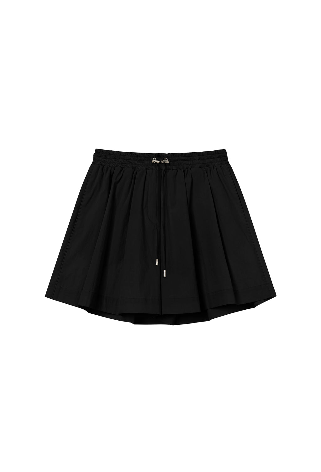핀턱 플레어 쇼츠 블랙