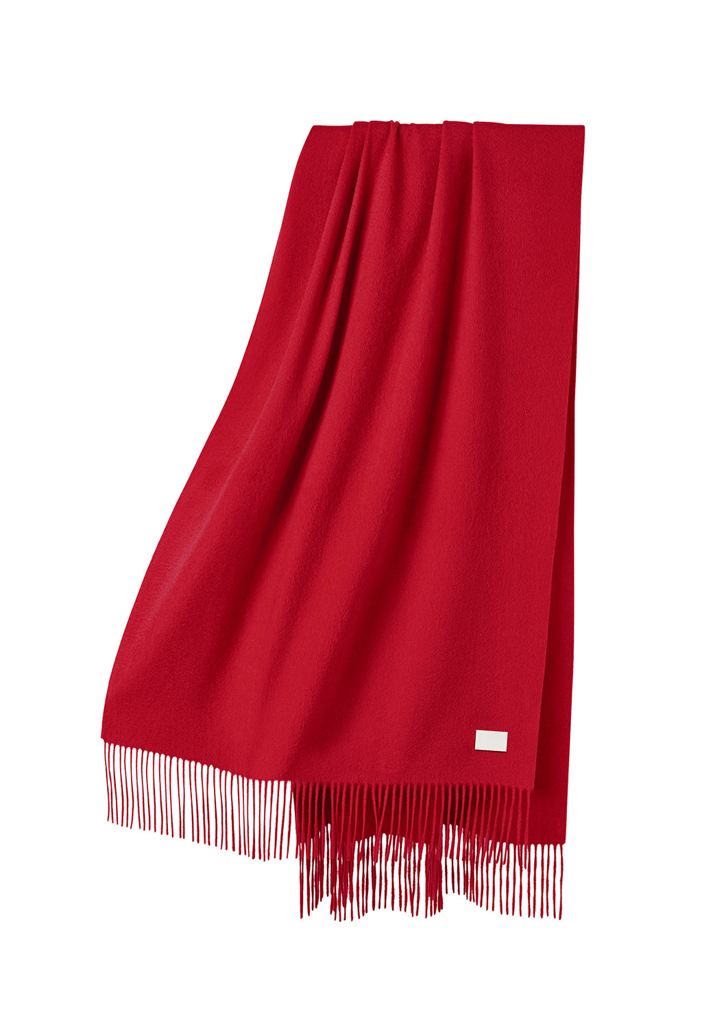 Lambswool Fringe Muffler Red