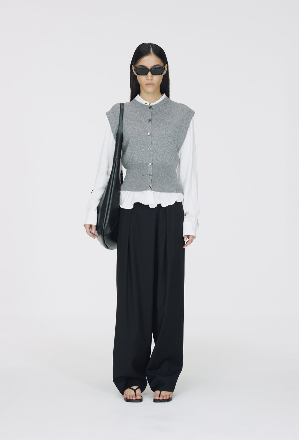 Wool Wrap Trousers Black