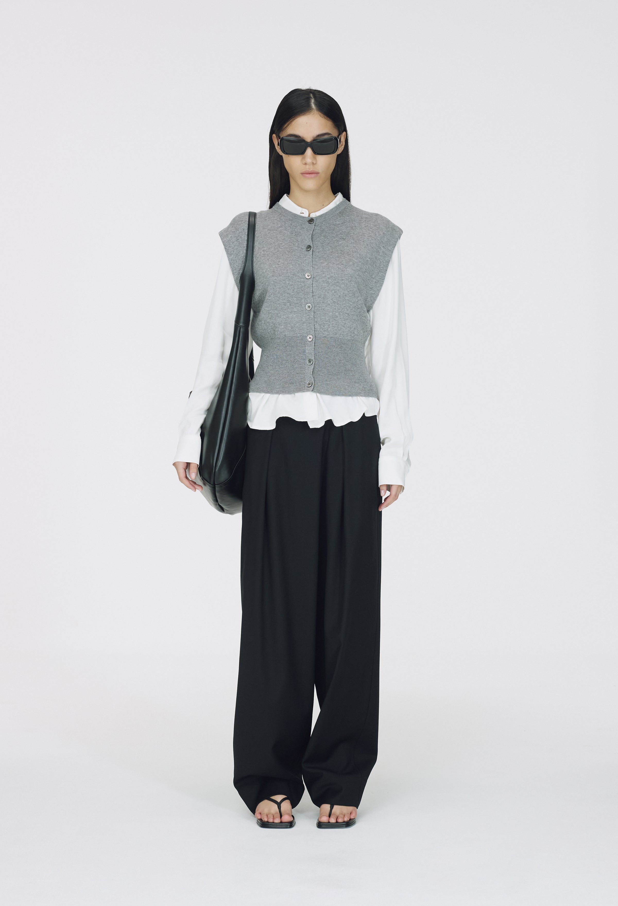 Wool Wrap Trousers Black