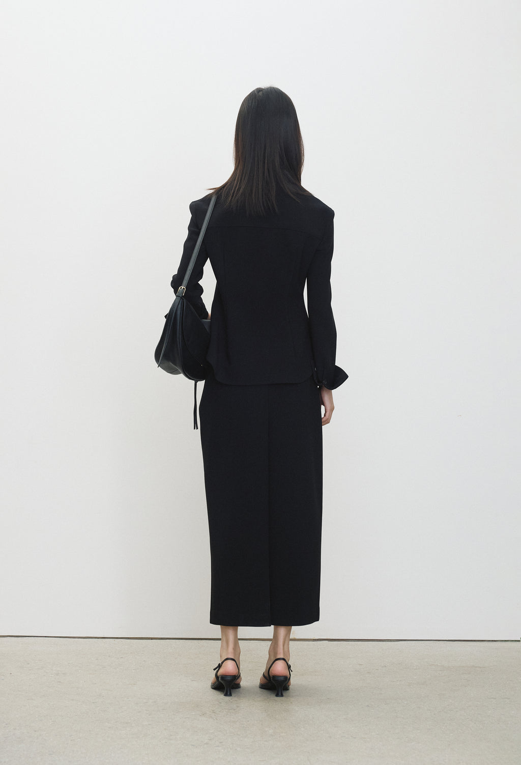 High-density Stretch Maxi Skirt Black