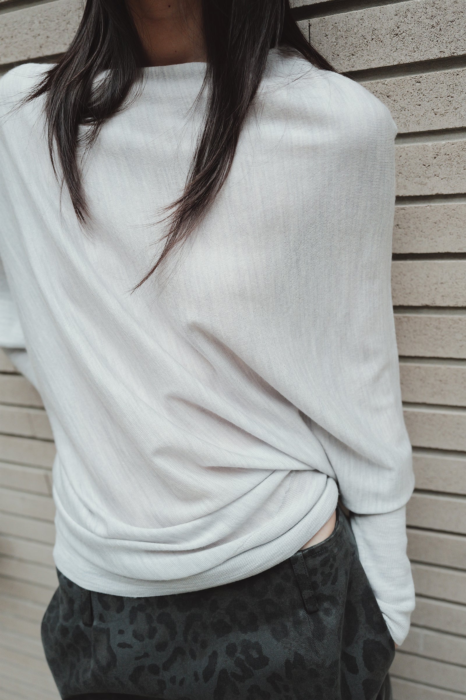Washable 100% Wool Pullover Light Gray