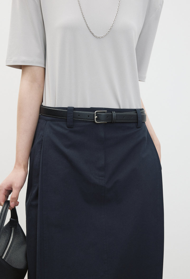 Circle Buckle Belt Black Gold