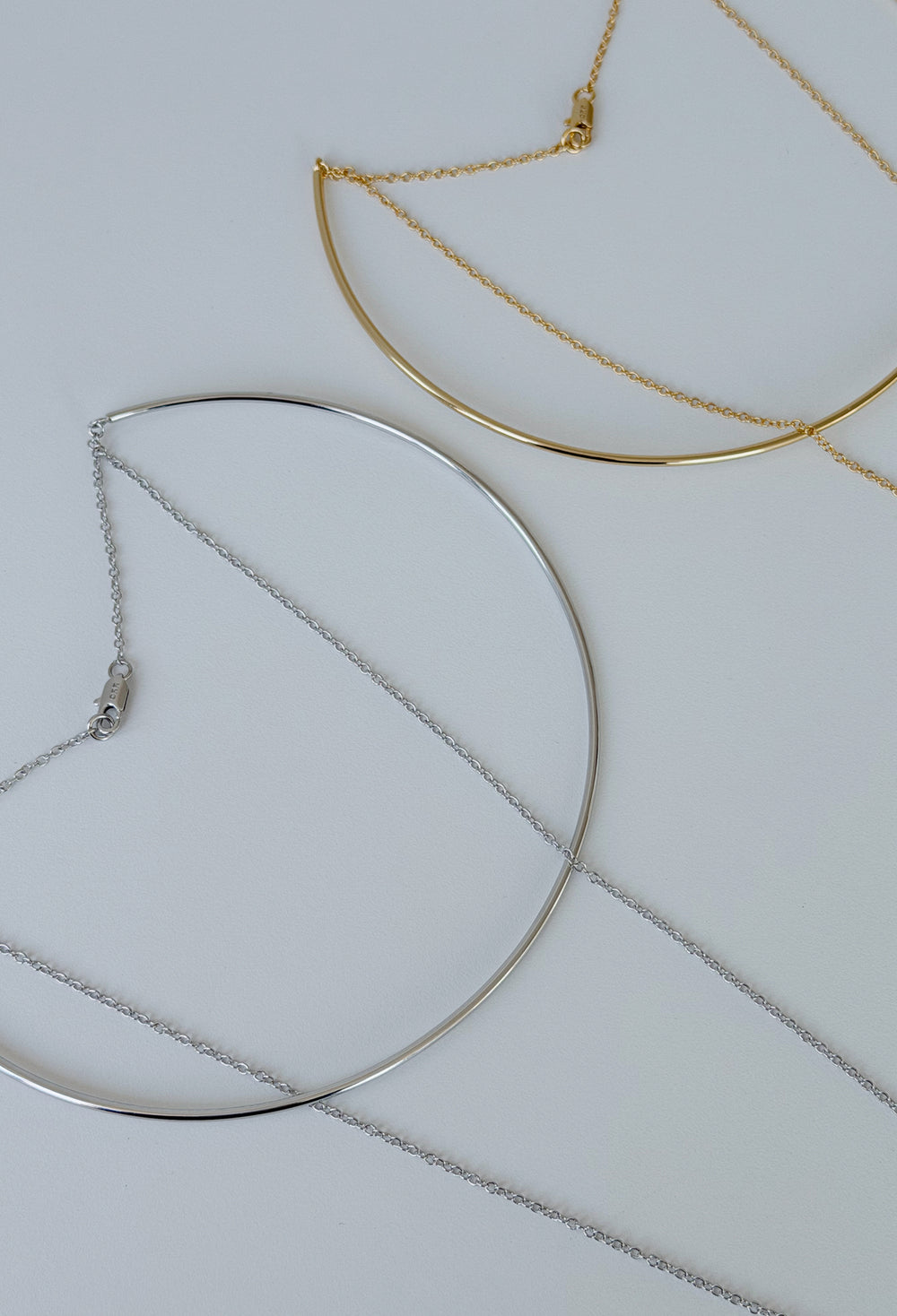 Layered Hoops Necklace Silver