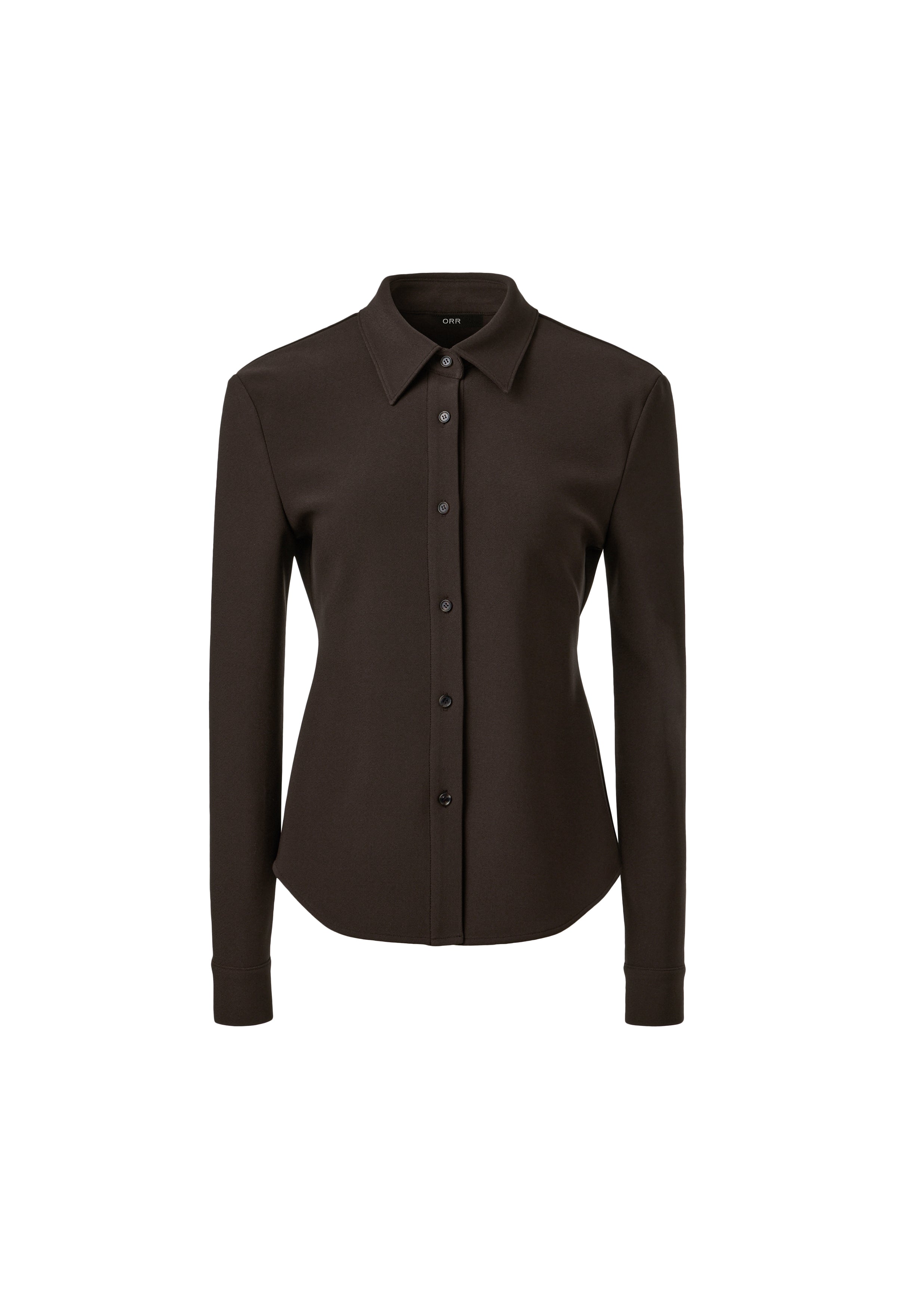 High-density Slim-Fit Shirt Brown