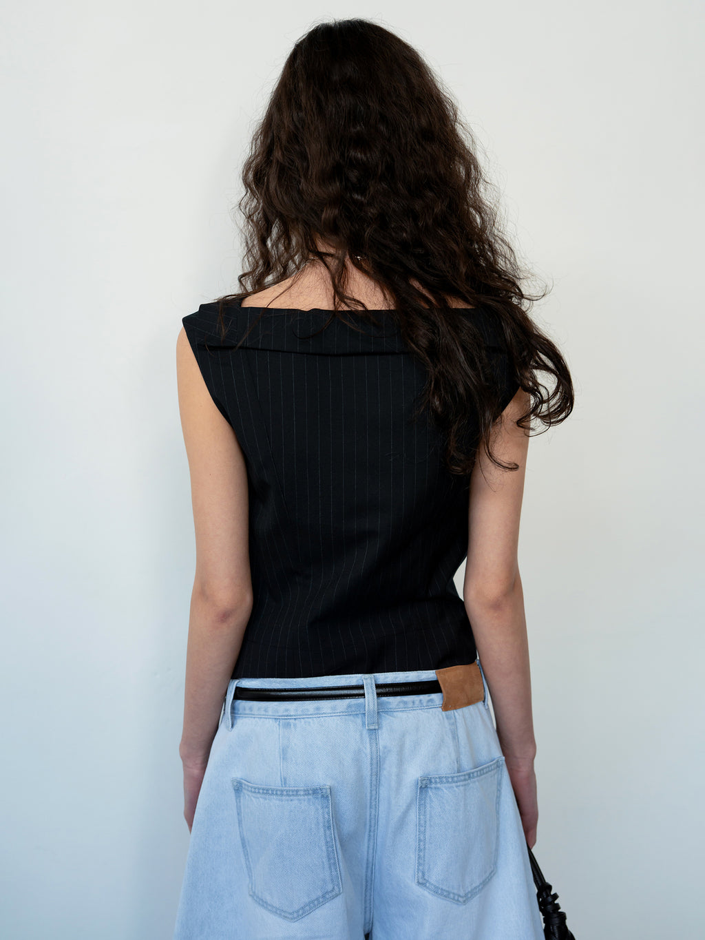 Tilted Cowl Vest Navy