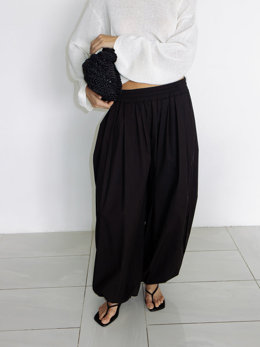 Parachute Banding Pants Black