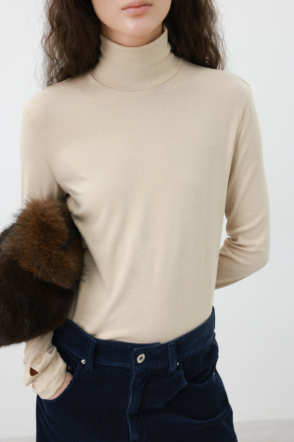 Soft Corduroy Pants Navy