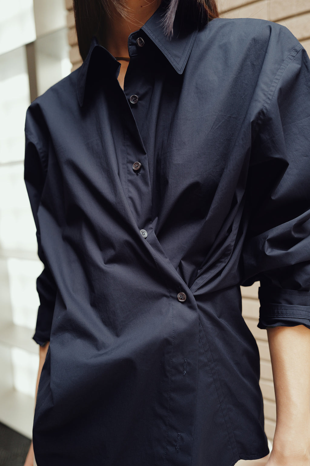 Epoch Cotton Shirt Navy