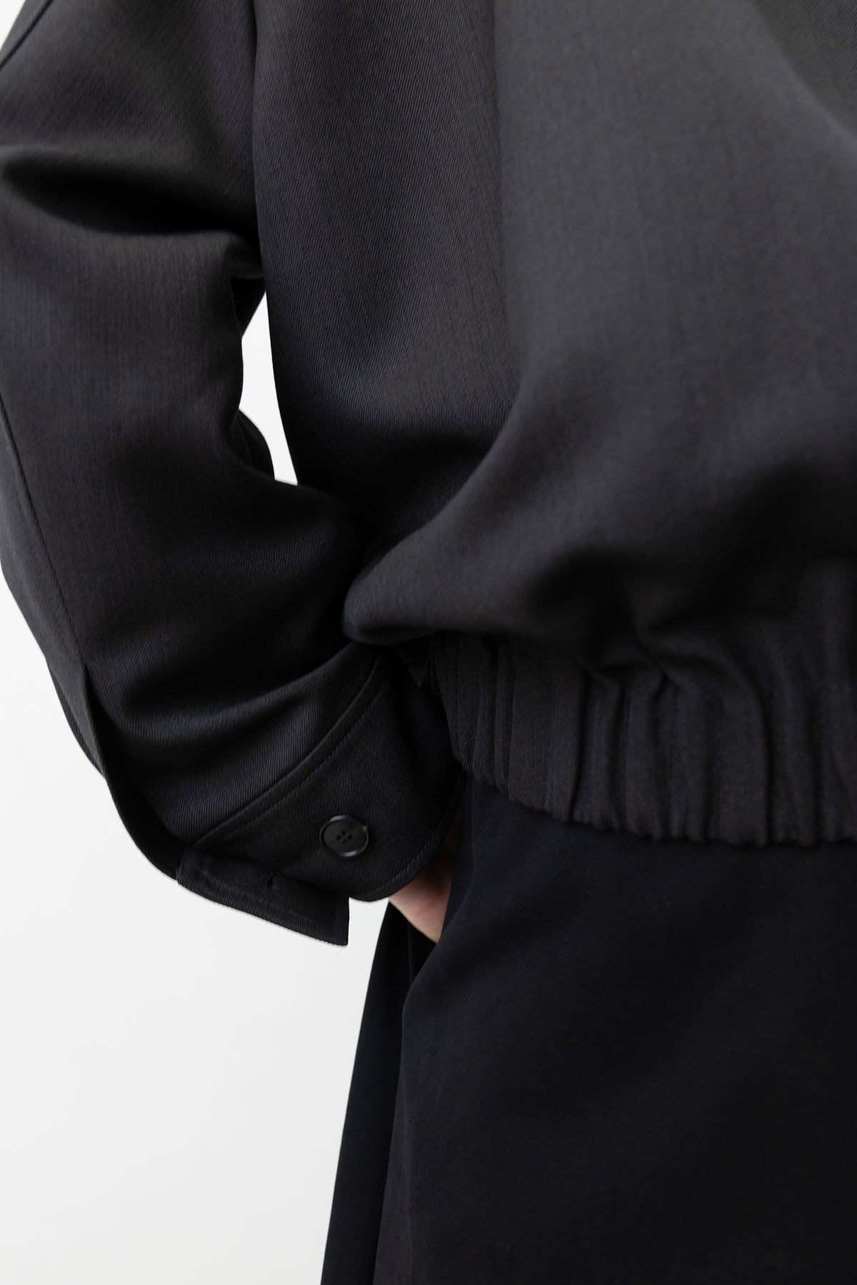 High-Neck Blouson Jumper Charcoal