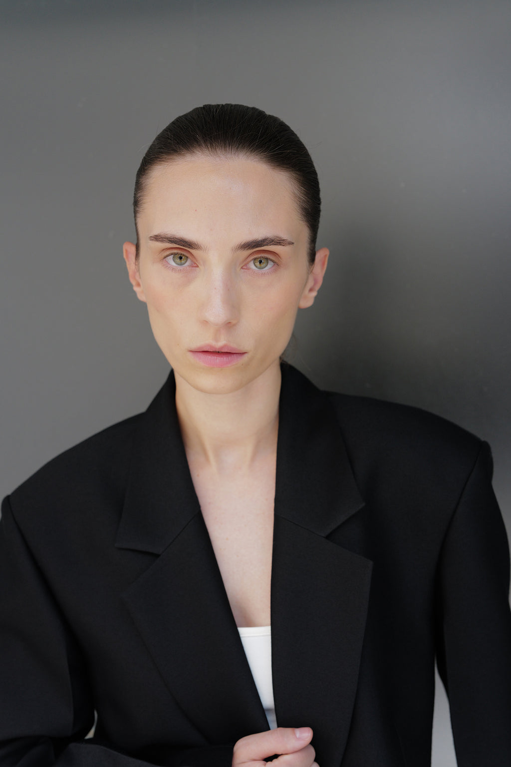 Wool Silk Blazer Black