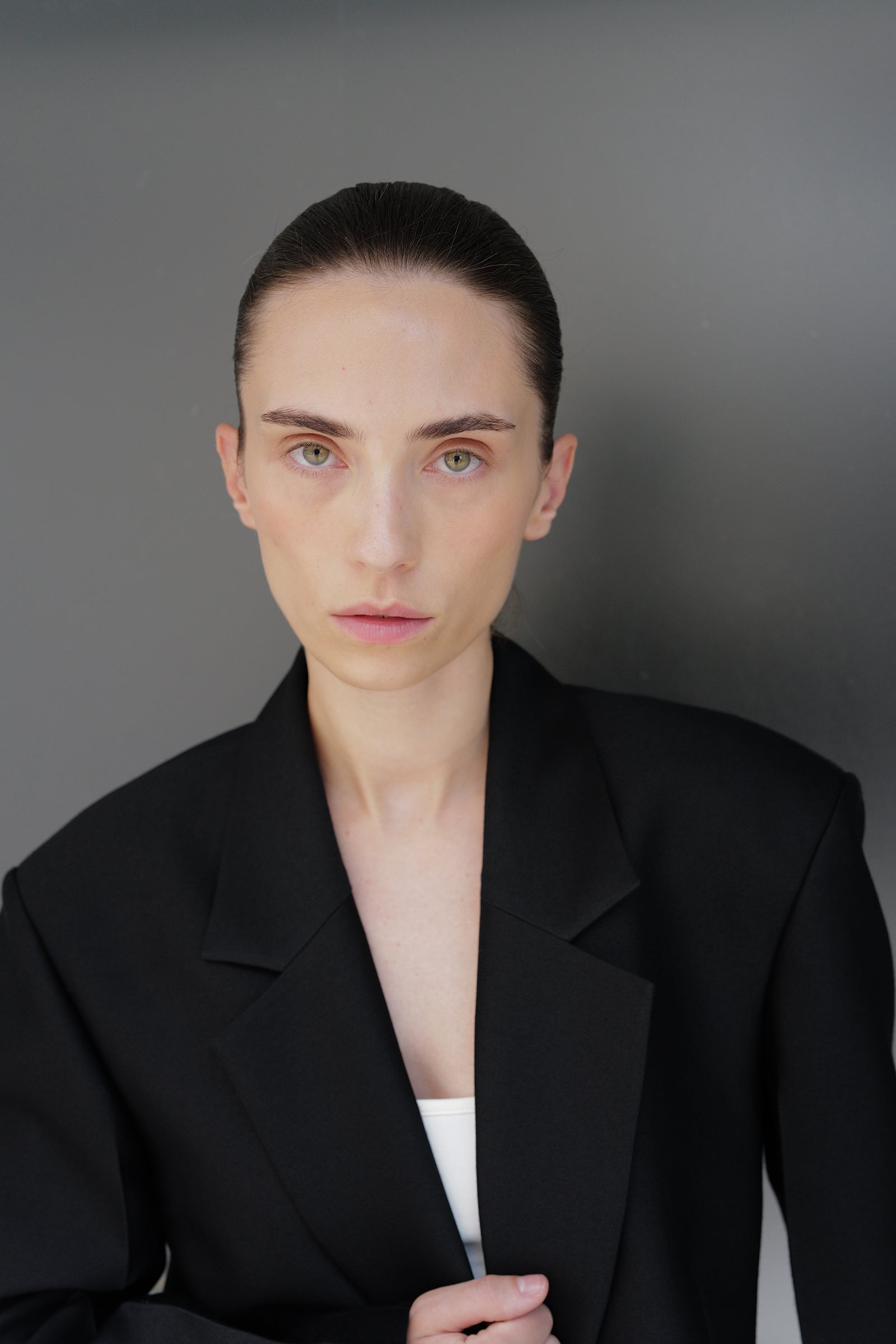 Wool Silk Blazer Black