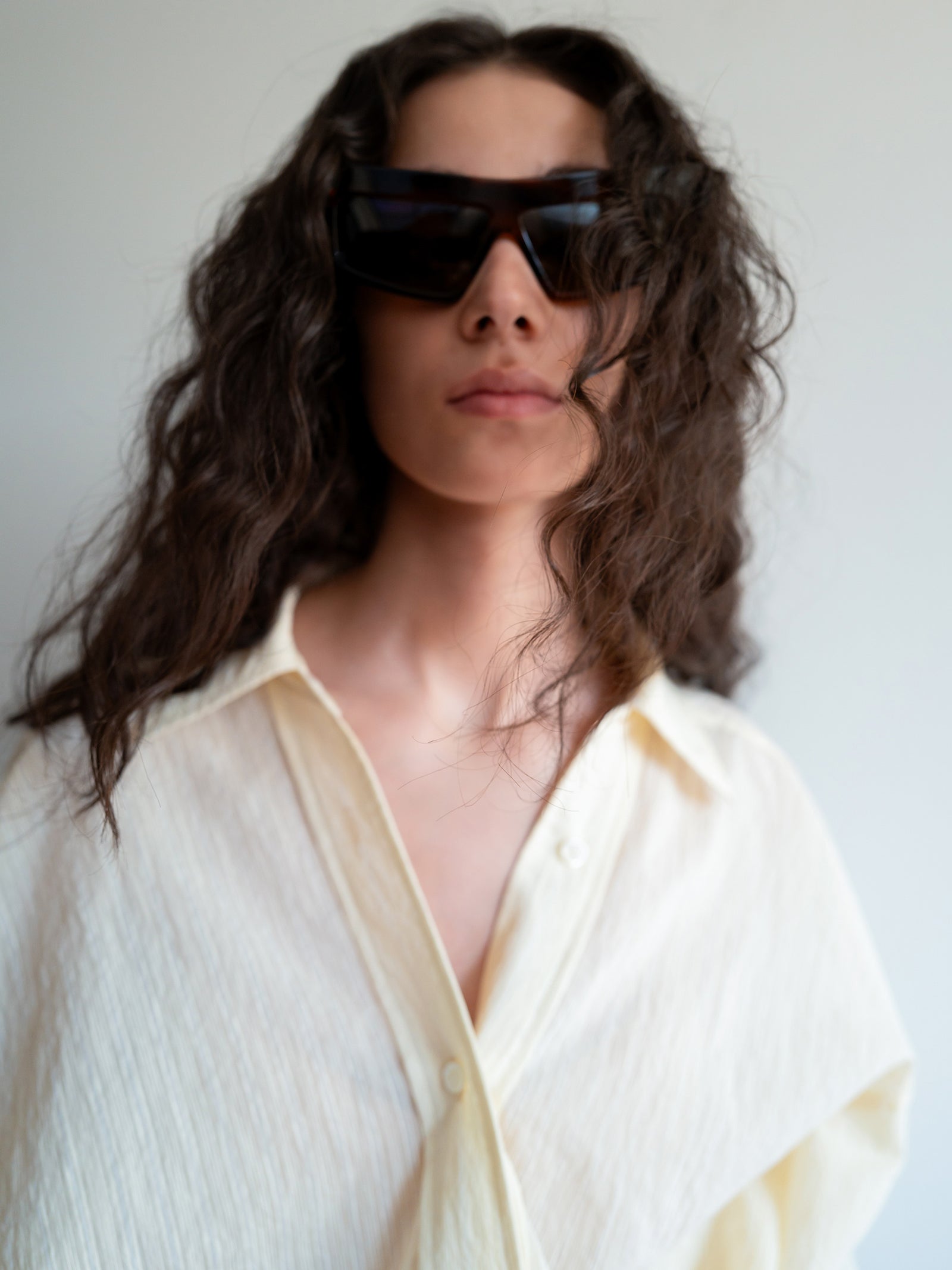 Seersucker Twist Shirt Yellow
